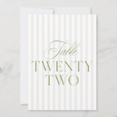 エレガントSage Green & Beigeの22結婚テーブル番号 招待状 (裏面)