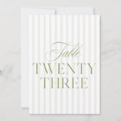 エレガントSage Green & Beigeの23結婚テーブル番号 招待状 (裏面)