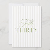 エレガントSage Green & Beigeの30結婚テーブル番号 招待状 (裏面)