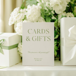 エレガントSage Green Cards & Giftの結婚サイン 招待状