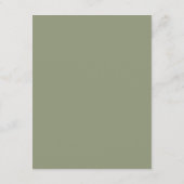 エレガントSage Green Cream Scriptフォーマル The 結婚. エンクロージャーカード (裏面)