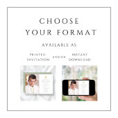 エレガントSage Green Cross Photo Boy First Communion 招待状