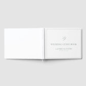 エレガントSage Green Monogram書道結婚の ゲストブック (全面)