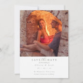 エレガントSage Green Photoのスクリプ結婚ト セーブザデート (裏面)