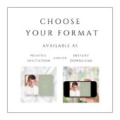 エレガントSage Green Photo Boy First Communion 招待状