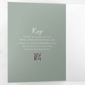エレガントSage Green QRコーモダンド結婚 三つ折り招待状 (内部最初)