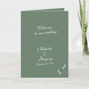 エレガントSage Green Scriptの結婚サービス順序 プログラム