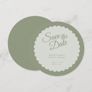 エレガントSage Green Scriptホタテ結婚プ セーブザデート