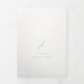 エレガントSage Green Script Monogram結婚の 三つ折り招待状 (カバー)