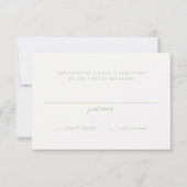 エレガントSage Green Script Monogram結婚の 出欠カード (正面)
