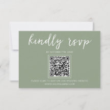 エレガントSage Green Script QRコードの結婚Webサイト