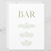 エレガントSage Green & White 8.5x11の結婚バー (正面)