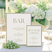 エレガントSage Green & White 8.5x11の結婚バー