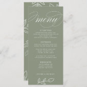 エレガントSage Minimalistの葉メ結婚ニュー メニュー (正面/裏面)