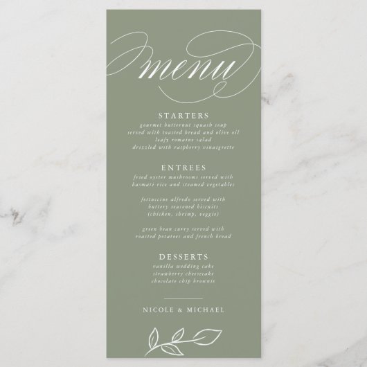 エレガントSage Minimalistの葉メ結婚ニュー メニュー (正面)