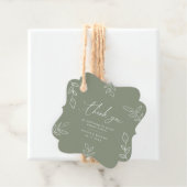 エレガントSage Minimalist葉はありがとう結婚。 フェイバータグ (インサイチュ)