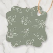 エレガントSage Minimalist葉はありがとう結婚。 フェイバータグ (裏面)