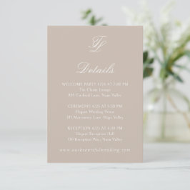 エレガントSandy Neutral伝統的結婚の エンクロージャーカード