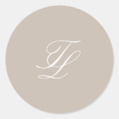 エレガントSandy Neutral伝統的結婚の ラウンドシール (正面)