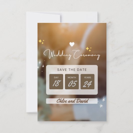 「エレガントSave The Date」のカー結婚ド – 編集可能 セーブザデート (正面)