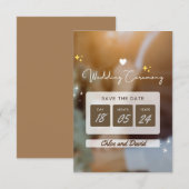 「エレガントSave The Date」のカー結婚ド – 編集可能 セーブザデート (正面/裏面)