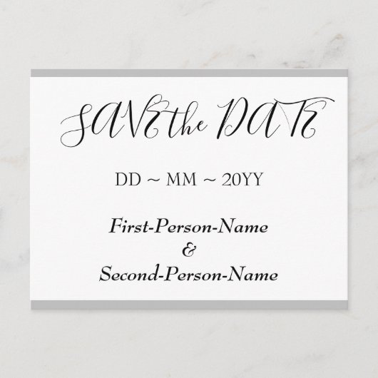 「エレガントSAVE the DATE」ポストカード ポストカード (正面)