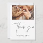 エレガントScriptの結婚サンキューカード(写真) サンキューカード (正面)