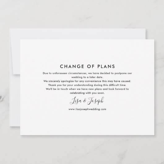 エレガントScript写真の日付の変更 セーブザデート (裏面)