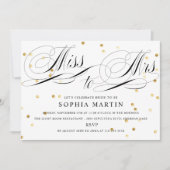 エレガントScript恋しく思 to Mrs紙吹雪ブライダルシャワー 招待状 (正面)