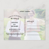 エレガントSCRIPT結婚たった今結婚しました葉書 案内ポストカード (裏面)