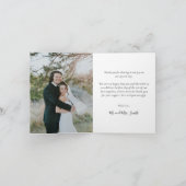 エレガントScript結婚の写真あり サンキューカード (内部)