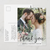 エレガントScript結婚の写真あり ポストカード (正面/裏面)