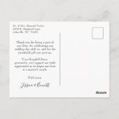 エレガントScript結婚の写真あり ポストカード (裏面)