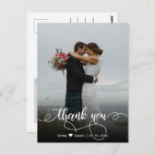 エレガントScript結婚の写真あり ポストカード (正面/裏面)