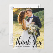 エレガントScript結婚の写真あり ポストカード (正面/裏面)