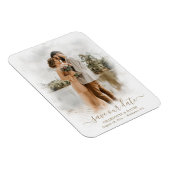 エレガントScript結婚の写真救の日付 マグネット (右側)