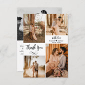 エレガントScript結婚の複数のコラージュTha サンキューカード (正面/裏面)