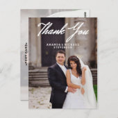 エレガントSCRIPT結婚's THANK YOUポストカード ポストカード (正面/裏面)