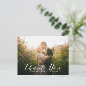 エレガントScript結婚's Thank Youポストカード ポストカード (スタンド正面)