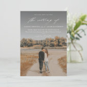 エレガントScript 2フォトオーバーレイ結婚の 招待状 (スタンド正面)