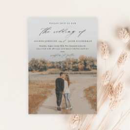 エレガントScript 2フォトオーバーレイ結婚の 招待状