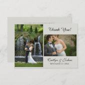 エレガントScript 2フォト結婚サンキューカード サンキューカード (正面/裏面)