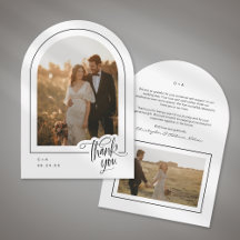 エレガントScript 2フォト結婚サンキューカード