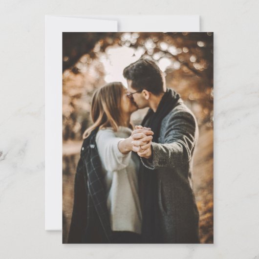 エレガントScript 2モダン Photo Black結婚's 招待状 (裏面)