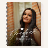 エレガントscript 2写真卒業パーティーのゲストブック ノートブック (正面)