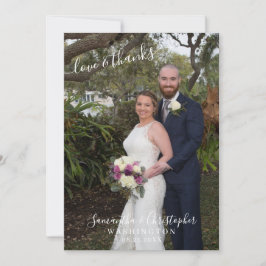 エレガントScript 2 Photo Loveと感謝してい結婚 s サンキューカード