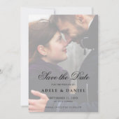 エレガントScript 2 Sided Photo日付を保存結婚する セーブザデート (正面)