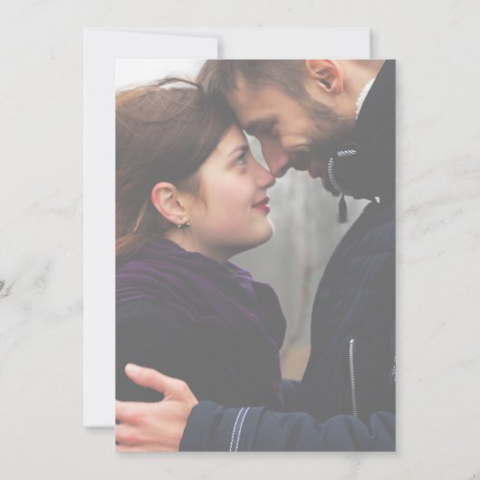 エレガントScript 2 Sided Photo日付を保存結婚する セーブザデート (裏面)