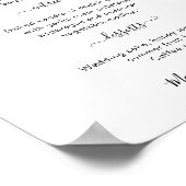 エレガントScript 3コースメ結婚ニュー ポスター (角)