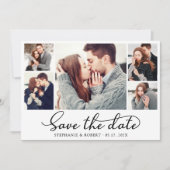 エレガントScript 3スタイリッシュ Photo Collage結婚の セーブザデート (正面)